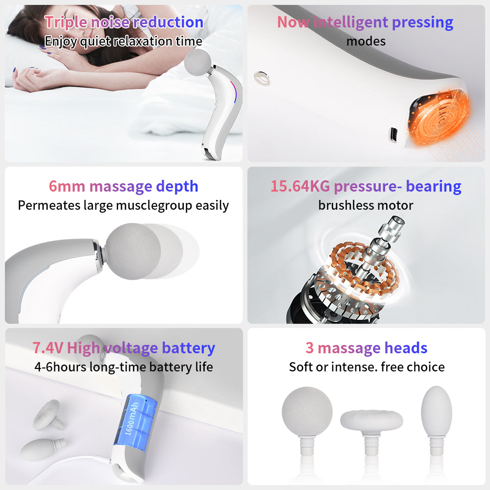 Electric Massage Gun Muscle Pistol Body Shoulder Neck Massager